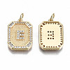 Brass Micro Pave Clear Cubic Zirconia Pendants KK-S356-234E-G-NF-2