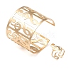 Alloy Hollow Musical Note Wide Cuff Bangle & Ring Sets for Women SJEW-C005-03G-2