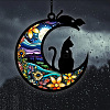 Moon with Cat Window Suncatchers PW-WG7D0D8-01-1