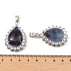 Natural Fluorite & Rhinestone Pendants G-K338-31P-01-3