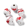 Valentine's Day Theme Printed Wood Beads WOOD-G017-02D-1