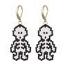 MIYUKI Delica Beads Beaded Skeleton Leverback Earrings EJEW-MZ00580-3