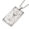 Non-Tarnish 201 Stainless Steel Rectangle with Constellation Pendant Necklaces NJEW-M223-02J-1