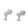 Tarnish Resistant Unisex 304 Stainless Steel Stud Earrings EJEW-E254-02P-1