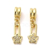 Rack Plating Brass Micro Pave Cubic Zirconia Charms KK-S398-06B-1