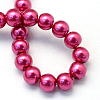 Baking Painted Pearlized Glass Pearl Round Bead Strands X-HY-Q330-8mm-57-4