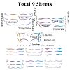 Gorgecraft 9Pcs 9 Style Laser Eye Tattoo Stickers MRMJ-GF0001-40-2