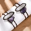 Natural Mixed Gemstone & Amethyst Beads Bangeles G-B150-05R-3