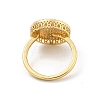 Flat Round Brass Micro Pave Clear Cubic Zirconia Finger Rings RJEW-G309-41G-3