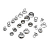 100Pcs 5 Style 304 Stainless Steel Bead Cap Pendant Bails STAS-CJ0001-151-7