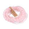 3Pcs Natural Rose Quartz Bead Bracelet  Sets for Men PW-WG3CBCD-12-1