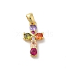 Rack Plating Brass Cubic Zirconia Pendants KK-G504-17G-1