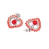 3Pairs Alloy Glass Stud Earrings EJEW-MZ00372-6