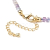 Natural Fluorite Cube Beaded Necklace for Women NJEW-JN04111-03-5