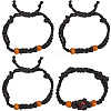 6Pcs Waxed Cotton Cord Braided Bracelets BJEW-SC0001-25-1