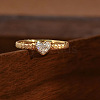 Heart 925 Sterling Silver Micro Pave Clear Cubic Zirconia Finger Rings FS-WGC3F33-03-2