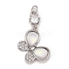 Brass Micro Pave Clear Cubic Zirconia Pendants ZIRC-C030-02P-2