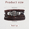 1Pc Cowhide & Imitation Leather Cord Knitted Multi-strand Bracelets AJEW-GF0011-50B-2