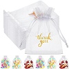 50Pcs Thank You Printed Organza DIY Craft Drawstring Bags PW-WG4E938-05-1