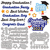 2Pcs 2 Styles Graduation Season Theme Carbon Steel Cutting Dies Stencils DIY-WH0309-876-1