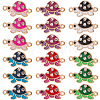 SUNNYCLUE 48pcs 6 Colors Alloy Enamel Connector Charms ENAM-SC0004-22-1