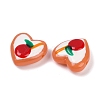 Handmade Heart Lampwork Beads Strands LAMP-P069-04B-04-4