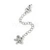 Brass Micro Pave Cubic Zirconia Ends with Chains KK-U043-06P-1