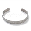 304 Stainless Steel Cuff Bangles for Women BJEW-U010-01P-2