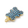 Rack Plating Brass Micro Pave Cubic Zirconia Charms KK-H443-06G-01-3