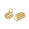 Real 18K Gold Plated Brass Micro Pave Clear Cubic Zirconia Charms KK-E068-VB452-U-3