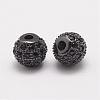 Brass Micro Pave Cubic Zirconia Beads ZIRC-E110-02B-1