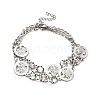 Tarnish Resistant 304 Stainless Steel Curb Chains Double Layer Multi-strand Bracelet with Links for Women BJEW-C025-10P-2