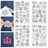 4 Sheets 11.6x8.2 Inch Stick and Stitch Embroidery Patterns DIY-WH0455-053-1