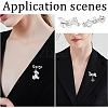 20Pcs 2 Size Bowknot Brass Brooches Findings KK-BC0008-22-6