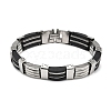 Great Valentines Day Gifts for Boyfriend 304 Stainless Steel Silicone Bracelets BJEW-I129-B-11