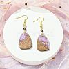 Resin & Walnut Wood Arch Dangle Earrings EJEW-JE05506-05-3