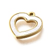 304 Stainless Steel Hollow Heart Charms STAS-Q348-08G-2