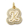 Brass Micro Pave Cubic Zirconia Pendants KK-K354-02G-K-1