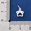 925 Sterling Silver Micro Pave Clear Cubic Zirconia Paw Print Charms STER-G045-20S-3