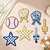 16Pcs 7 Styles Sports Theme Polyester Iron on/Sew on Patches DIY-GF0013-80-7