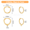 SUPERFINDINGS 8pairs 4 style Brass Huggie Hoop Earrings Finding KK-FH0005-56-2