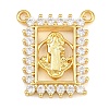 Brass Micro Pave Clear Cubic Zirconia Pendants KK-CBA6A75-48D-G-1