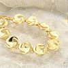 Brass Flat Round Links Bracelets for Women KK-B124-11G-2