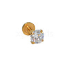 304 Stainless Steel Clear Cubic Zirconia Threadless Labrets For Women Men WGF4990-10-1