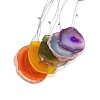 Wood & Natural Dye Agate Wind Chime Pendants HJEW-H054-03-5