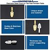 Unicraftale 8Pcs 2 Style 304 Stainless Steel Glue-on Flat Pad Pendant Bails STAS-UN0039-95-5