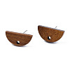 Walnut Wood Stud Earring Findings MAK-N032-012-2