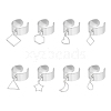 8Pcs 8 Style 304 Stainless Steel Open Cuff Rings Set RJEW-AB00012-1