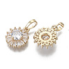 Brass Micro Cubic Zirconia Charms KK-N235-032A-2