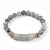 Natural Labradorite Beads Stretch Bracelets BJEW-T022-04E-2